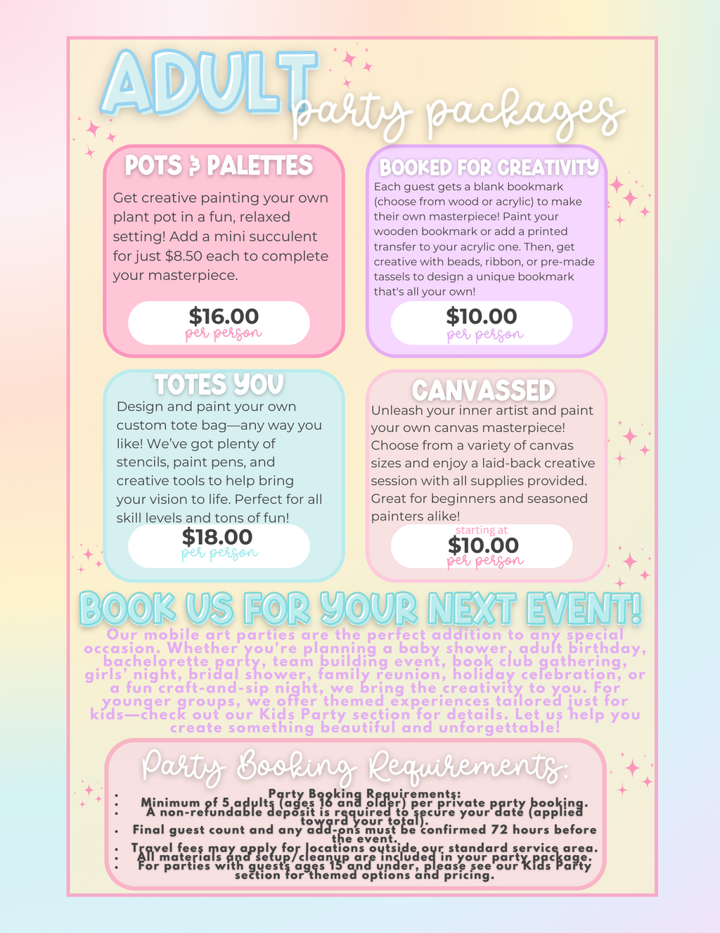Pots & Palettes Adult Party