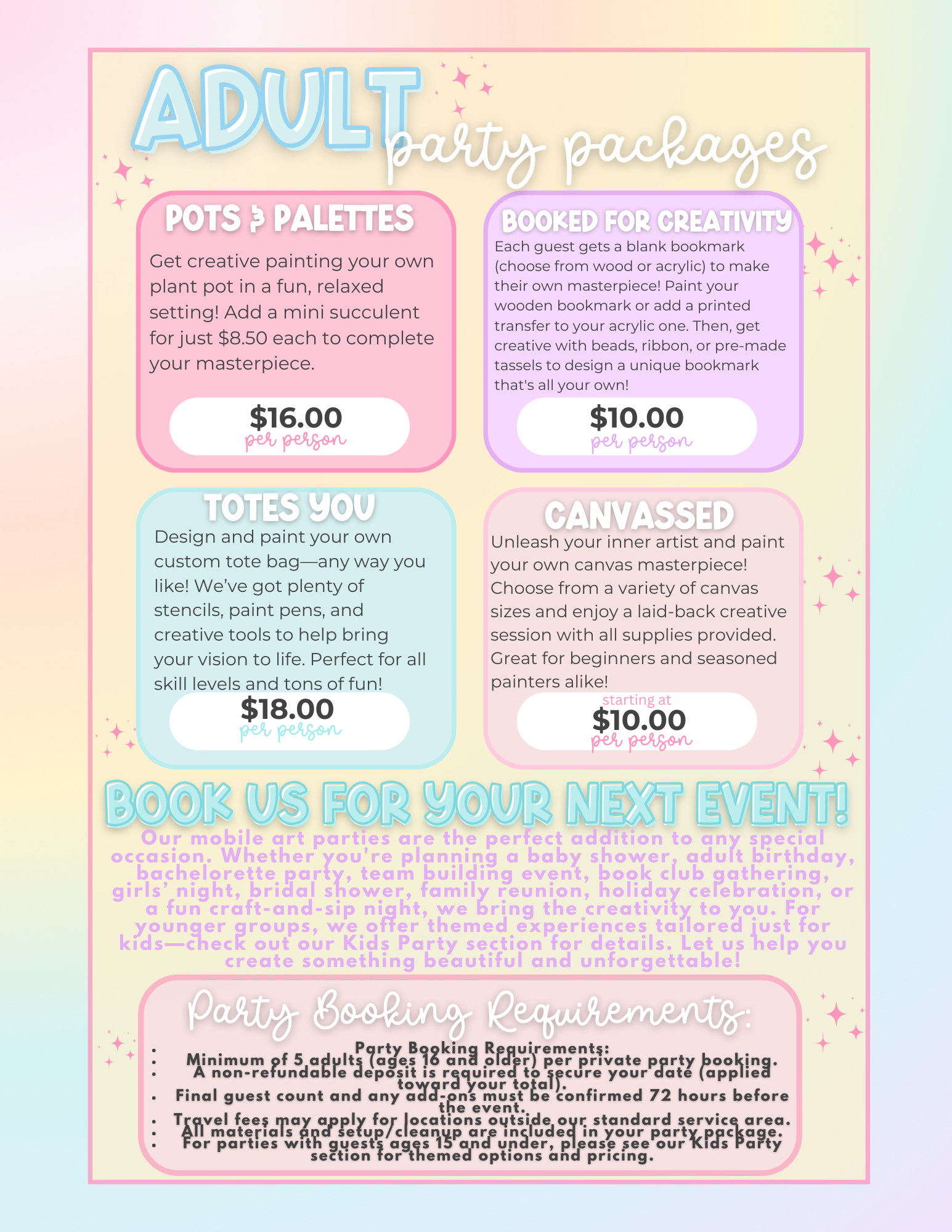 Pots & Palettes Adult Party