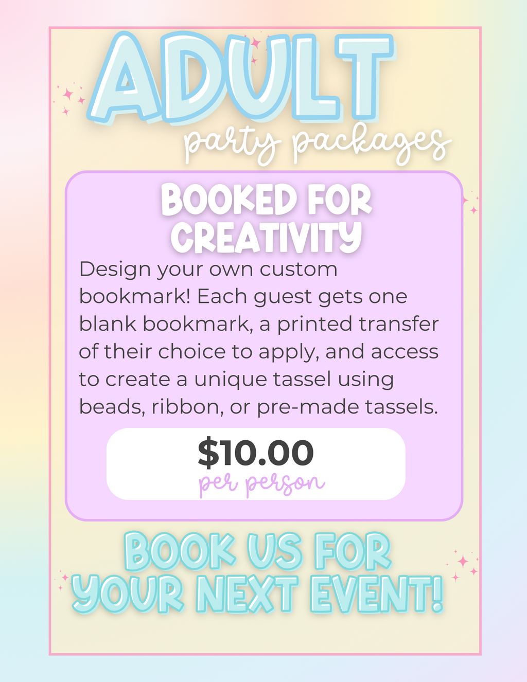 Booked for Creativity - Adult Party