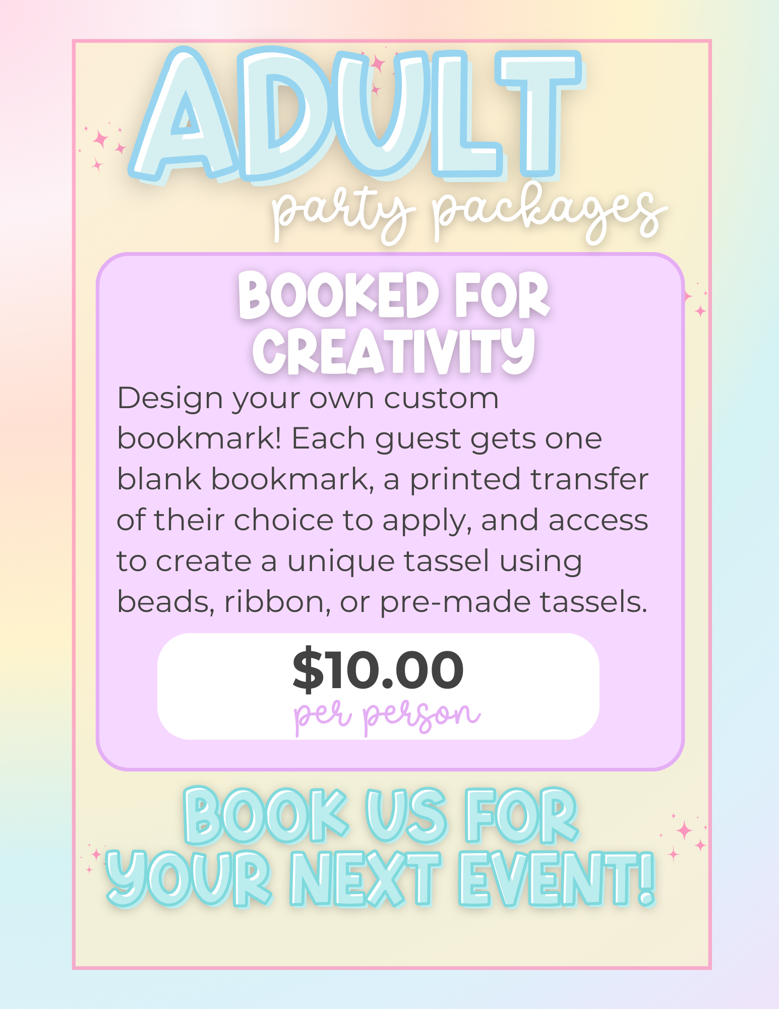 Booked for Creativity - Adult Party