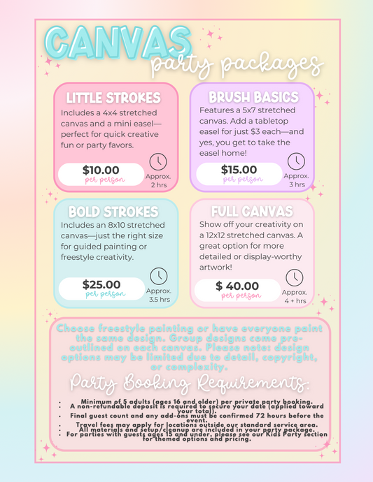 Canvassed- Adult Party Package