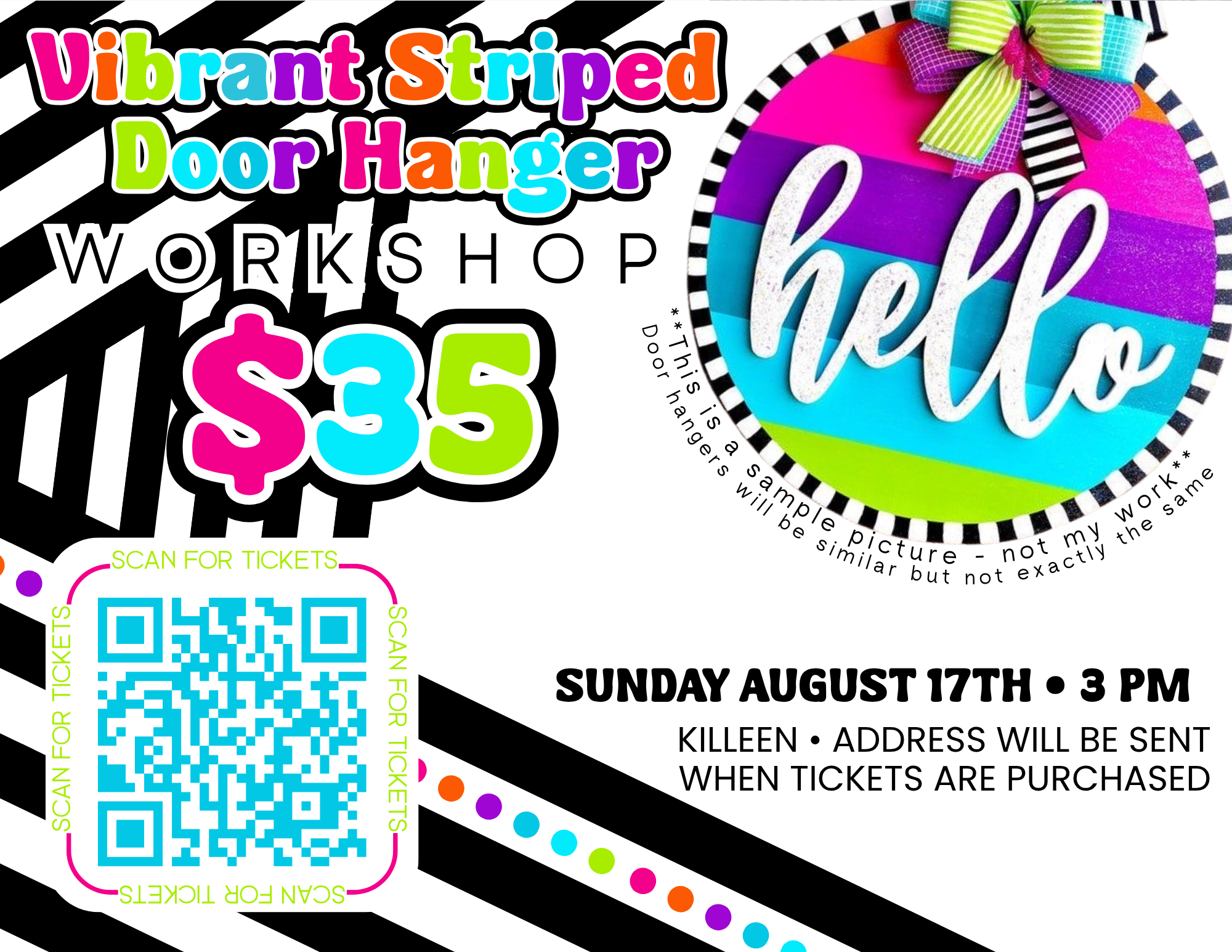 Vibrant Striped Door Hanger Workshop